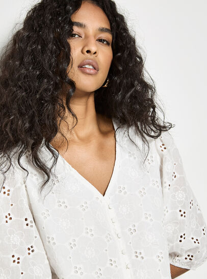 Cotton Broderie Anglaise Floral Top