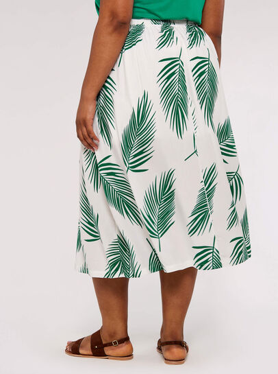 Curve Palm Print Skirt