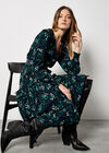 Eucalyptus Leaf Print Maxi Dress, Black, large