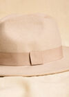 Wool Fedora Hat, White, large