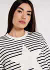 Star Stripe Sweatshirt, Cream, large
