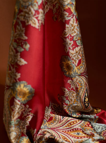 Printed Satin Scarf