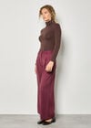 Turtle Neck Button Cuff Top, Brown, large