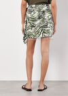 Zebra Beaded Tassel Wrap Mini Skirt, Cream, large