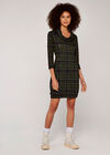 Punk Check Button Dress, Green, large