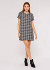 Woven Tweed Shift Dress, Burgundy, large
