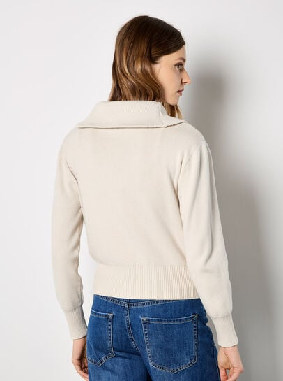 Double Zip Ribbed Knit Cardigan