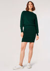 2-In-1 Knitted Mini Dress, Green, large