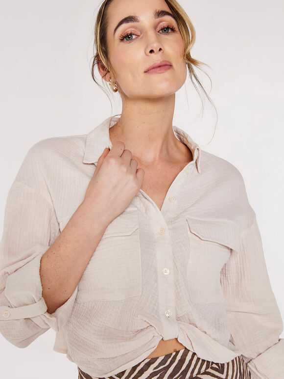 Twisted Short Shirt, Stone, large