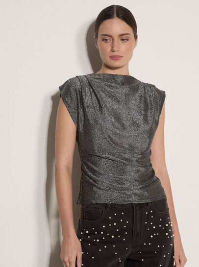 Ruched Shimmer Top