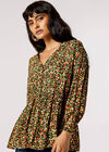 Oversized Ditsy Floral Top, Khaki, large