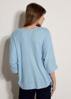 Soft Touch Drawstring Batwing Top, Sky Blue, large