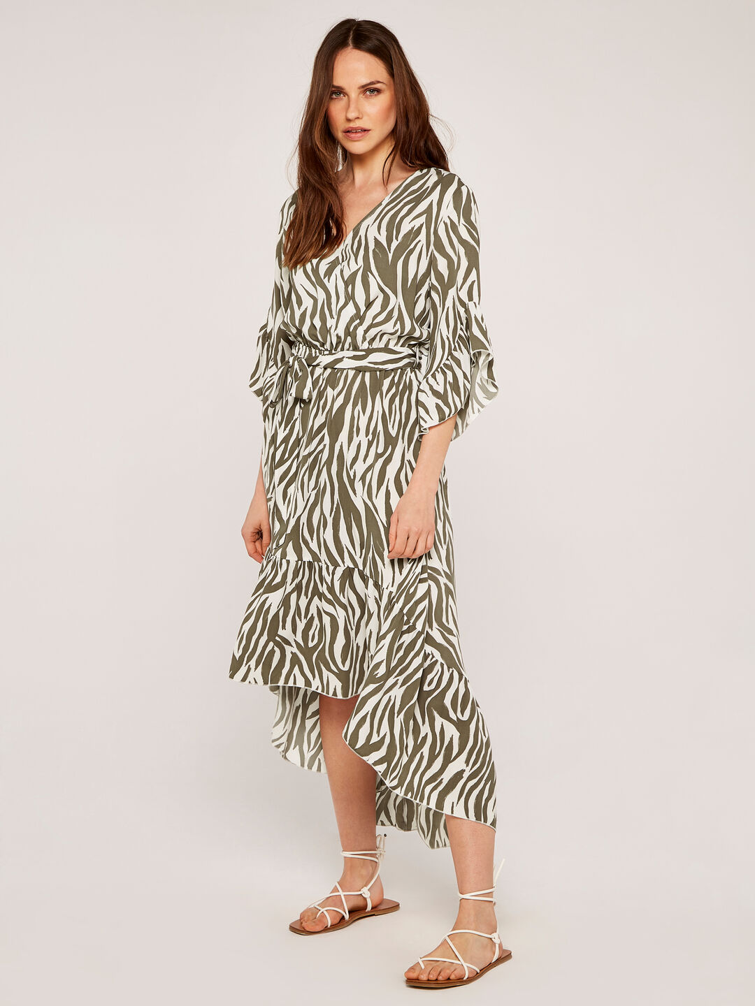 Zebra Print Dip Hem Dress