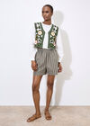 Floral Crochet Waistcoat, Green, large
