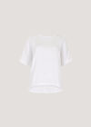 Textured Cotton Button Back T-Shirt, White, large