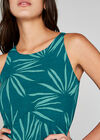 Geo Palm Print Maxi Dress, Green, large
