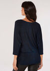 Metallic Shimmer Batwing Top, Blue, large