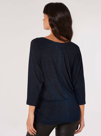 Metallic Shimmer Batwing Top