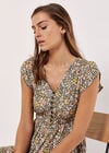 Ditsy Floral Maxi Dress, Khaki, large