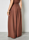 Textured Twill Wide-Leg Trousers, Brown, large