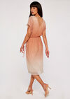 Ombre Plisse Dress, Rust, large