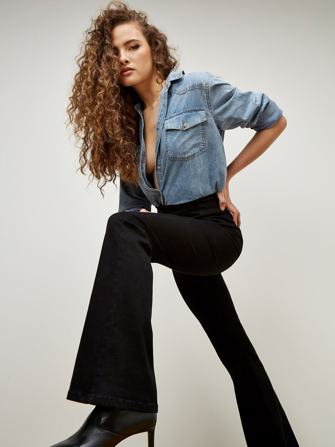 Image of Rosa High Waist Pintuck Flare Jeans