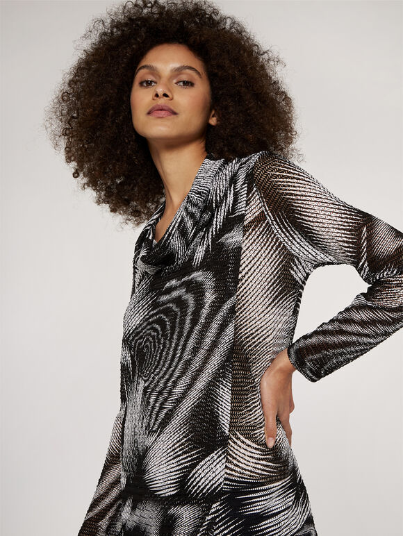 Abstract Mesh Top, Black, large