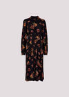 Floral Bouquet Midi Dress, Black, large
