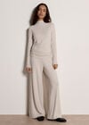 Soft-Touch Wide-Leg Trousers, Stone, large
