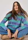 Boxy Space Dye Cable Jumper, Blue, large