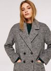 Double-Breasted Boucle Coat, Grey, large