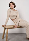 Cable Knit Maxi Skirt, Stone, large