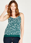Tropical Bird Print Cami Top, Green, large