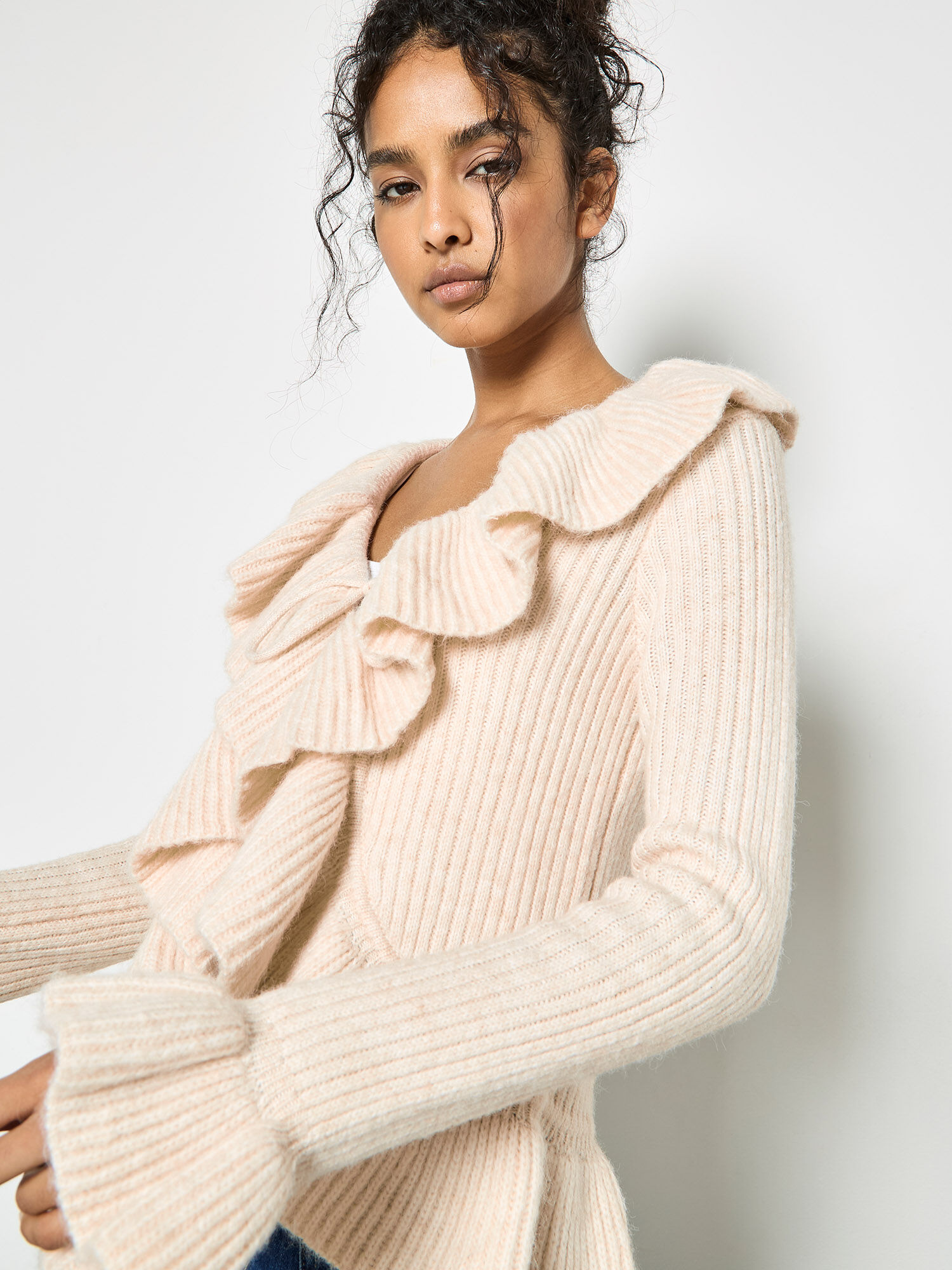 MISTREASS Romantic Ruffle Knit Cardigan ミストレアス Romantic