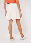 Pleated Knitted Mini Skirt, White, large