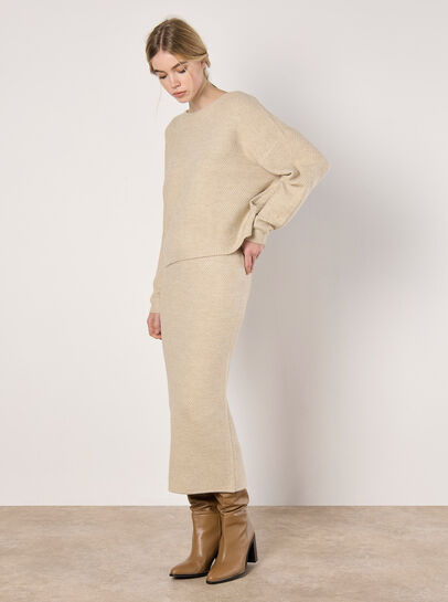 Waffle Knit Midaxi Skirt