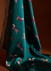 Printed Satin Scarf, Green, large
