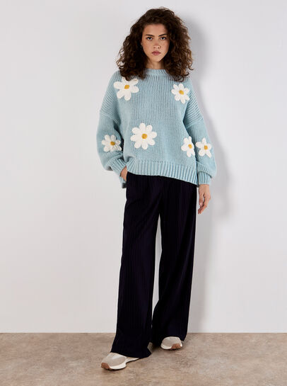 Embroidered Daisies Jumper