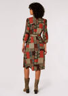 Patchwork Shirt Mini Dress, Khaki, large