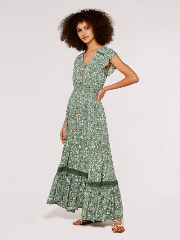 Crochet Maxi dress, Green, large
