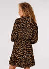 Leopard Print Shirt Mini Dress, Black, large