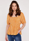 Tribal  Stripe Tunic Top, Mustard, large