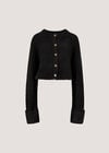 Chunky Knit Cardigan, Black, large