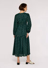 Foil Luminous Midi Dress, Green, large