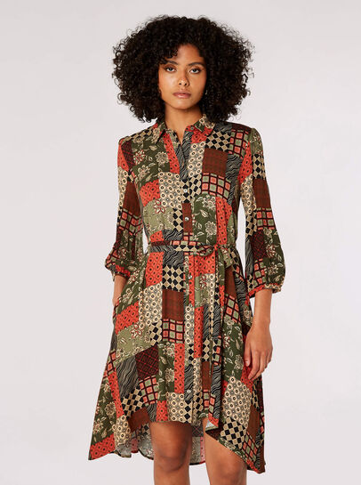 Patchwork Shirt Mini Dress
