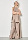 Soft Pleat Wide-Leg Trousers, Stone, large