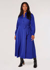 Curve Belted Shirt Midi Dress, Blue, large