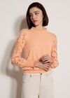 Lace Mesh Jumper, Peach, large