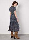 Animal Print Midaxi Dress, Navy, large