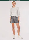 Chevron Pointelle Shimmer Jumper, Light Grey / Silver, large